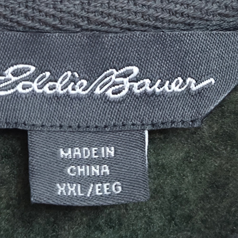 Eddie Bauer Sweater Fleece Mens XXL Green Marled 1/4 Zip Pullover NEW with tags - Picture 4 of 10